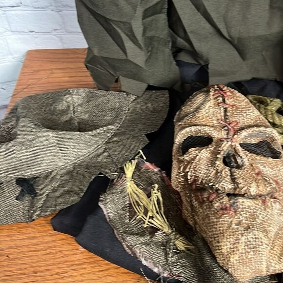 Haunted Scarecrow Costume, incl mask, hat, jacket, pants, gloves, rope Halloween - Picture 3 of 9